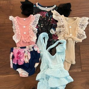 Baby girl romper bodysuit lot
